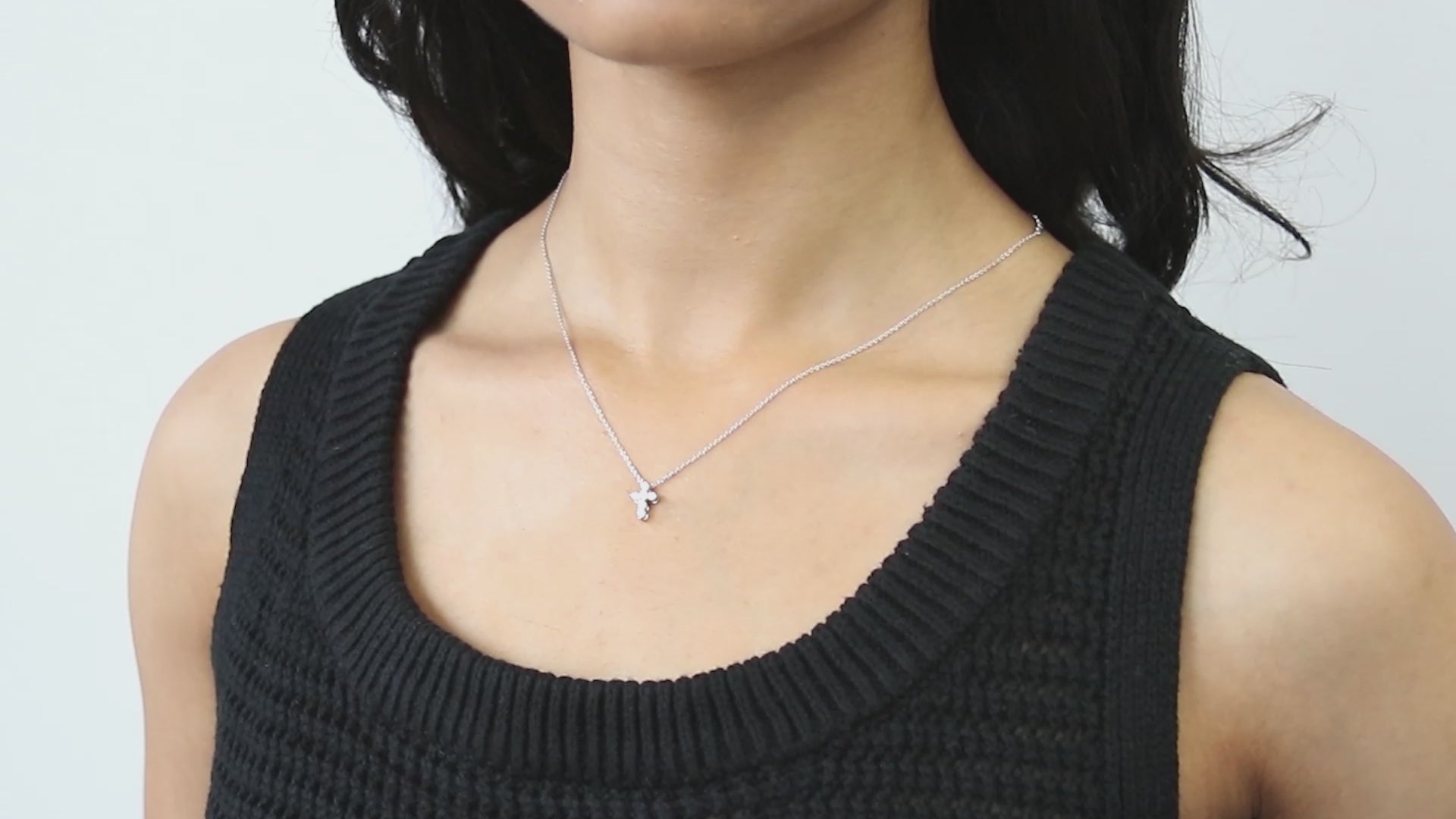 Video Contains Cross CZ Necklace and Earrings Set in Sterling Silver. Style Number VS452-01