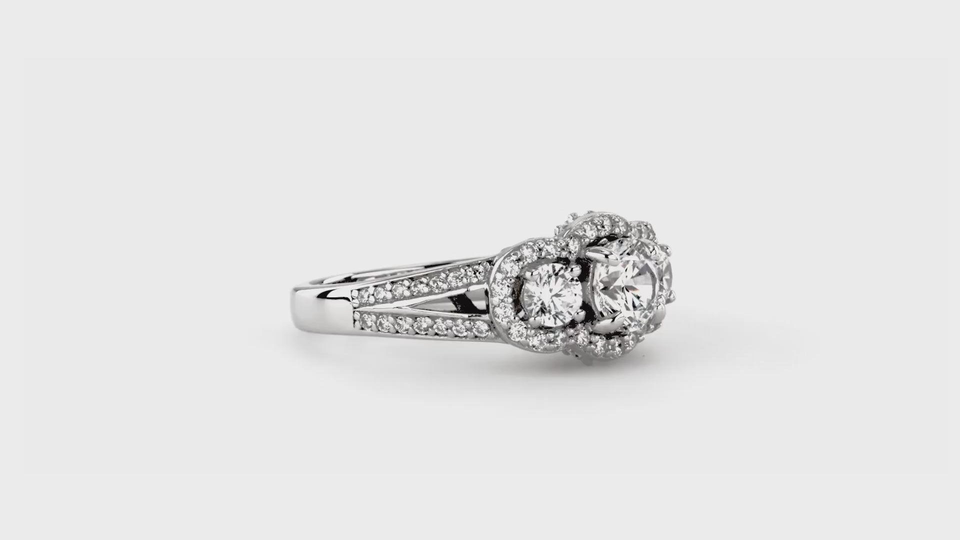3-Stone Split Shank Ring