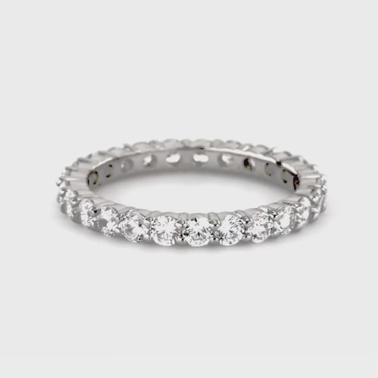 Video Contains Pave Set CZ Eternity Ring in Sterling Silver. Style Number R448-25