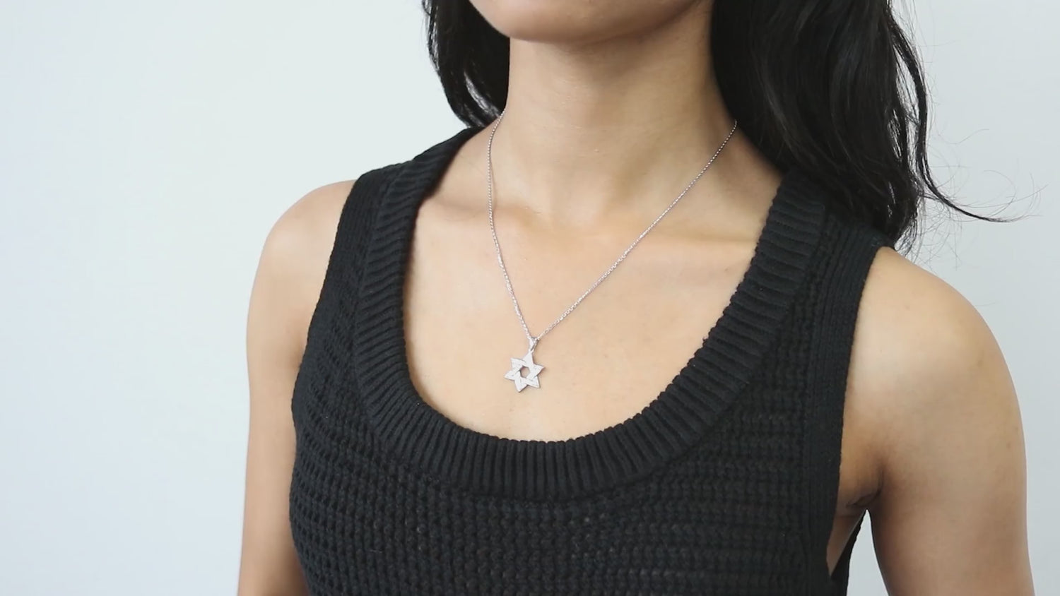 Star of David CZ Necklace in Sterling Silver, 4 of 8