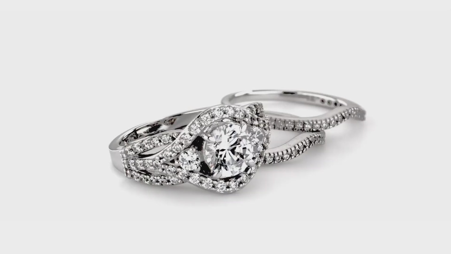 3-Stone Wishbone 1.25ct CZ Ring Set in Sterling Silver, 8 of 15