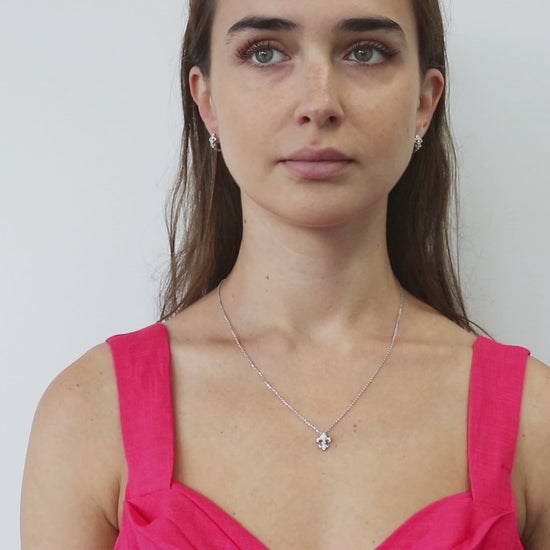 Video Contains Fleur De Lis CZ Necklace and Earrings Set in Sterling Silver. Style Number VS039