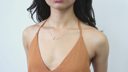 Sideways Cross Pendant Necklace
