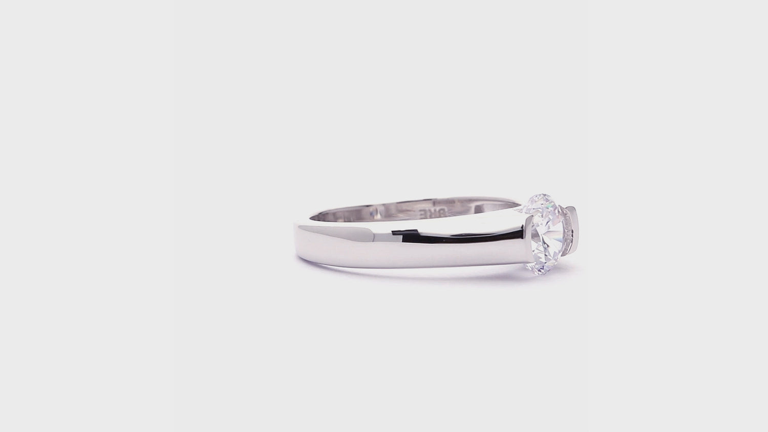 Solitaire 0.8ct Bezel CZ Ring in Sterling Silver, 3 of 12
