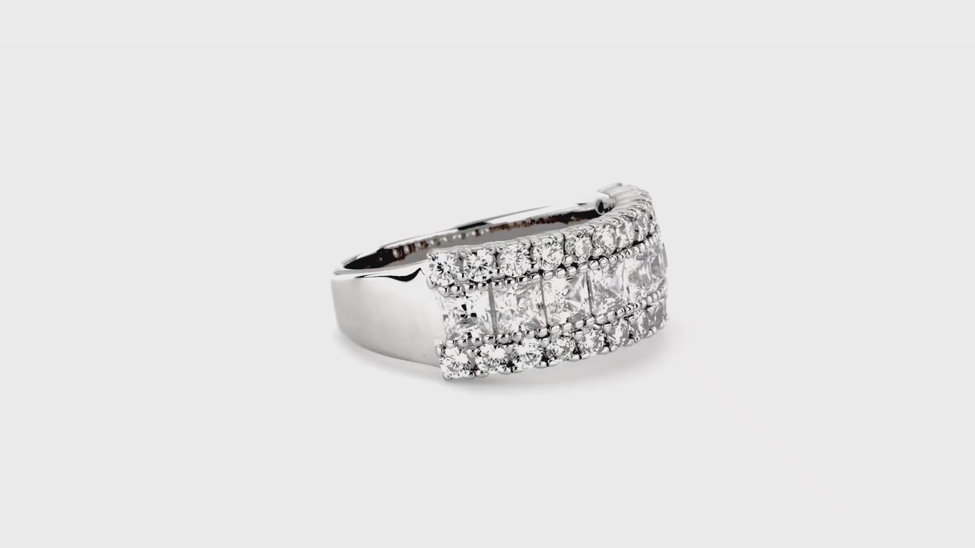 Video Contains Art Deco CZ Half Eternity Ring in Sterling Silver. Style Number R1659-01