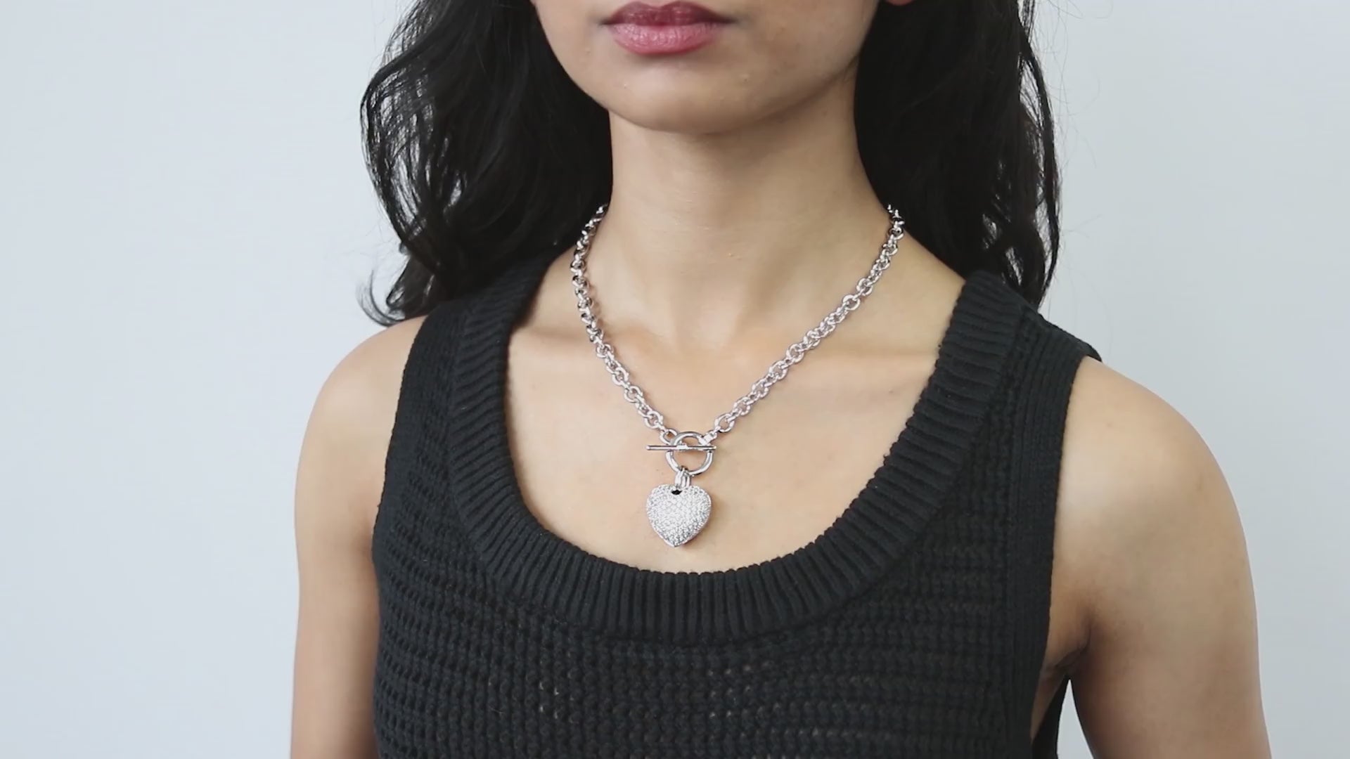 Heart Cubic Zirconia CZ Toggle Pendant Necklace – BERRICLE