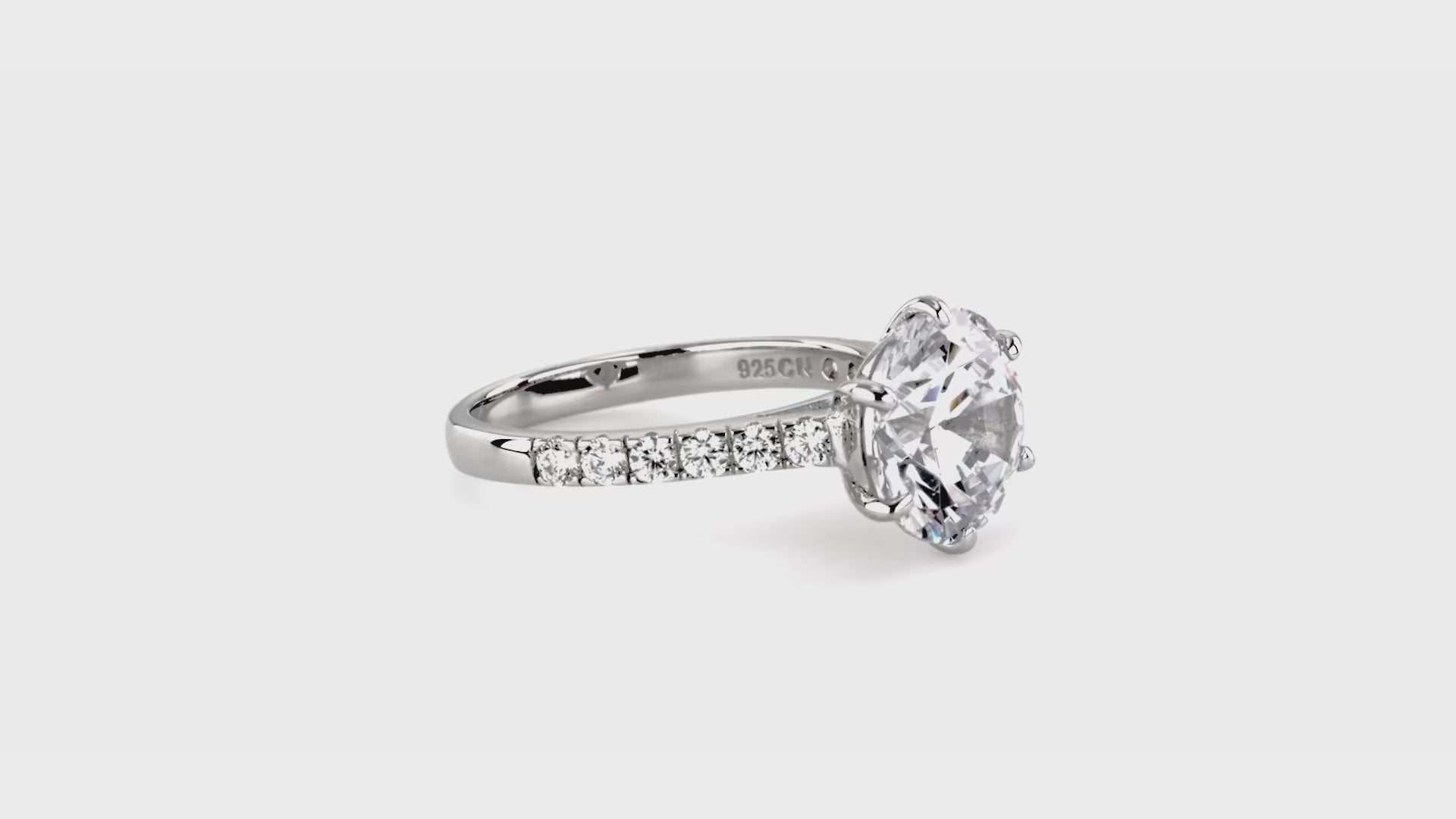 Video Contains 5-Stone Solitaire CZ Ring Set in Sterling Silver. Style Number VR475-01
