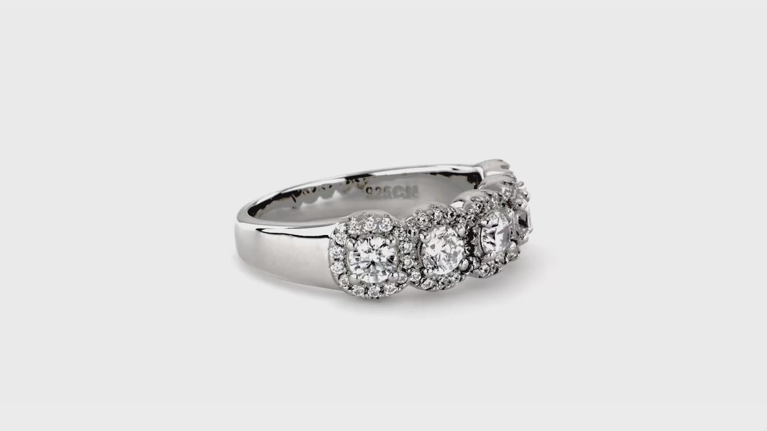 5-Stone CZ Band in Sterling Silver, 3 of 9