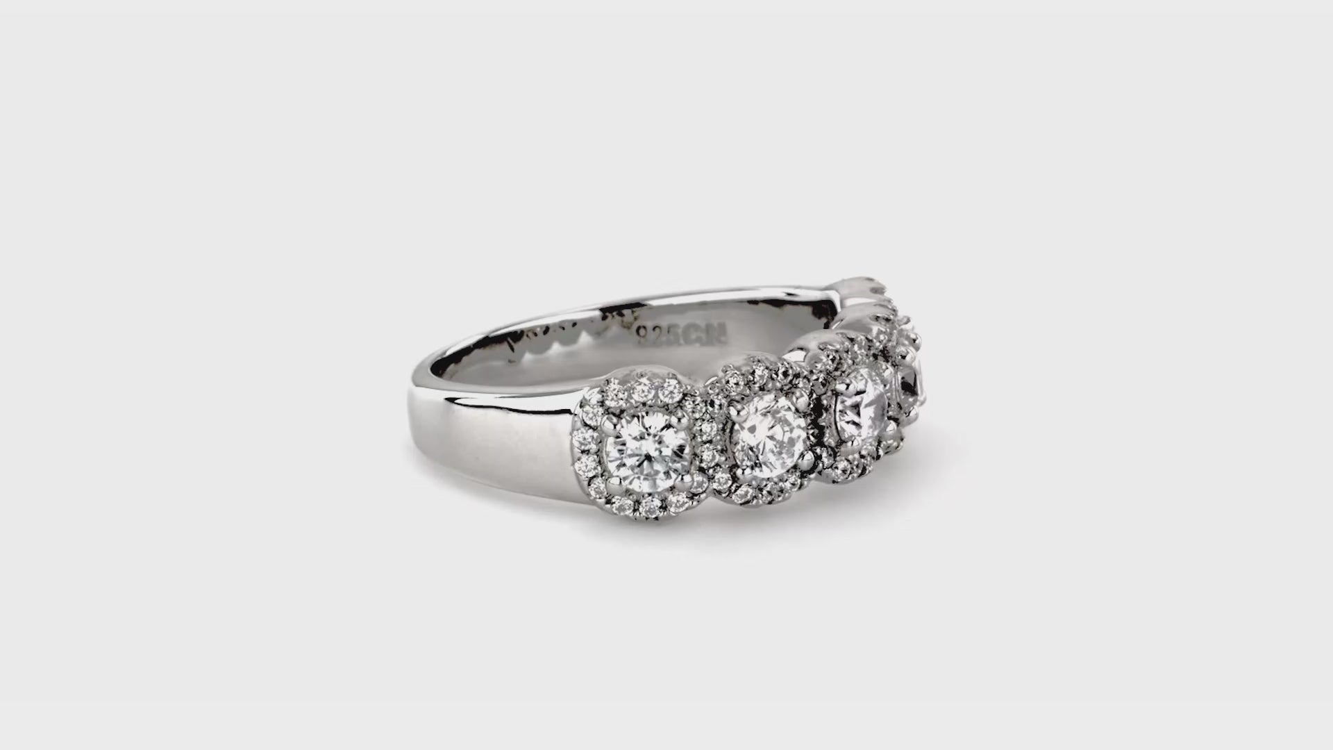 Video Contains 5-Stone CZ Band in Sterling Silver. Style Number R1333-01