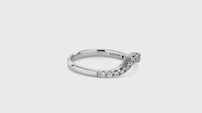 Wishbone Curved Half Eternity Ring