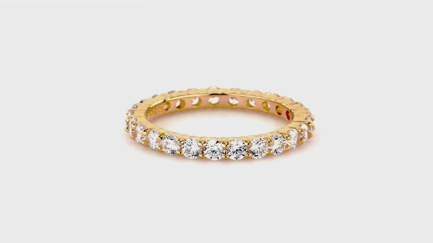 Pave CZ Eternity Ring in Gold Flashed Sterling Silver, 4 of 13