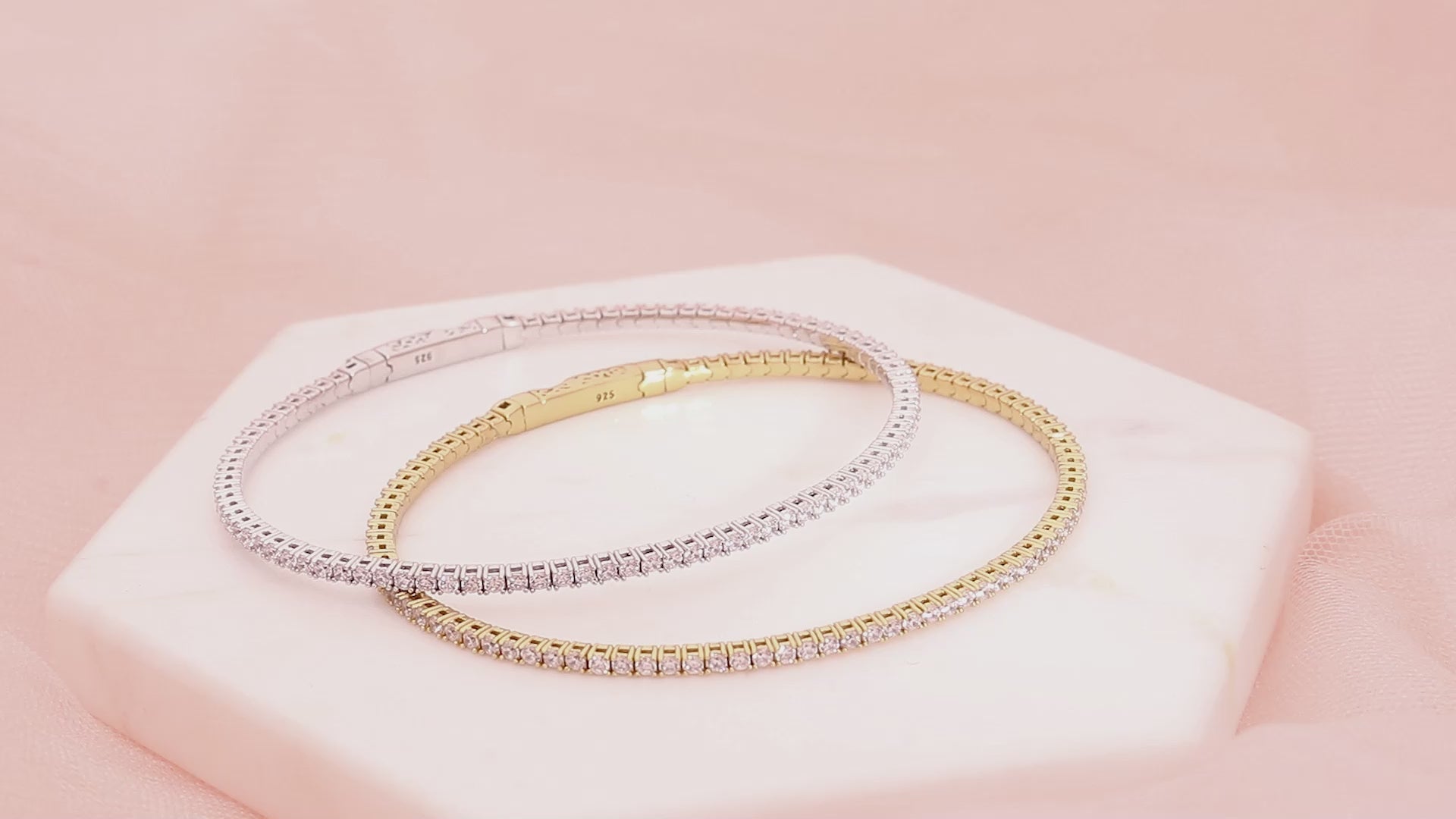 Sterling Silver Flexible Cubic Zirconia CZ Bangle #VS909-01 – BERRICLE