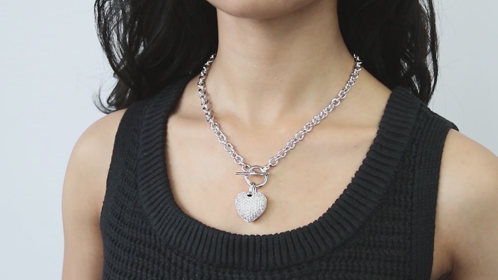 Video Contains Heart CZ Necklace Earrings and Bracelet Set in Silver-Tone. Style Number VS255
