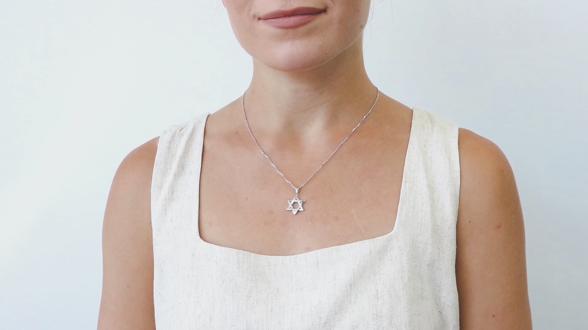 Video Contains Star of David Necklace and Earrings Set in Sterling Silver. Style Number VS826-01