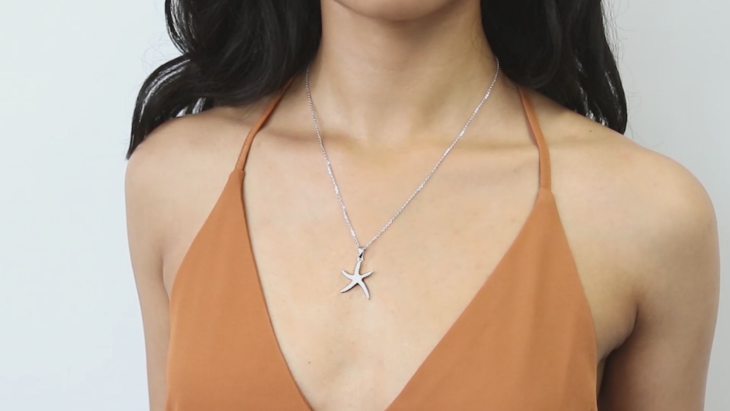 Starfish CZ Pendant Necklace in Sterling Silver, 3 of 7