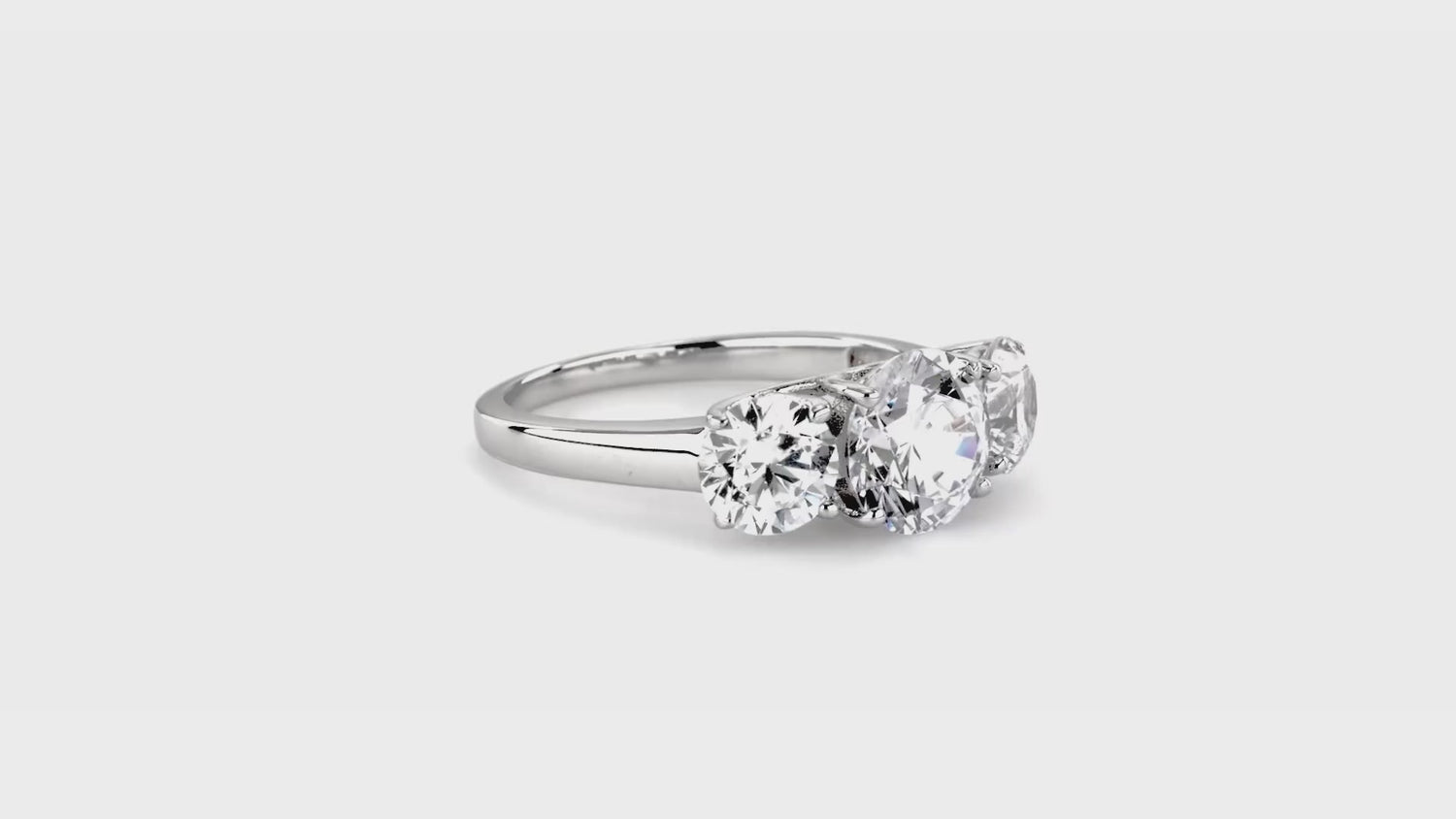 3-Stone 2ct CZ Ring in Sterling Silver, 8 of 18