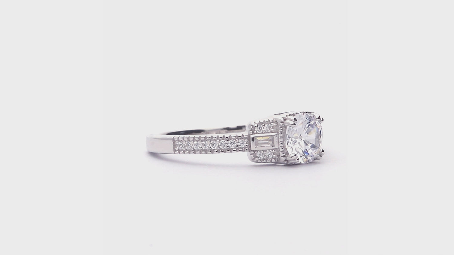 Art Deco CZ Ring in Sterling Silver, 3 of 9