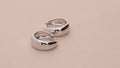 Dome Small Hoop Earrings in Sterling Silver 0.8-1 inch, 2 Pairs
