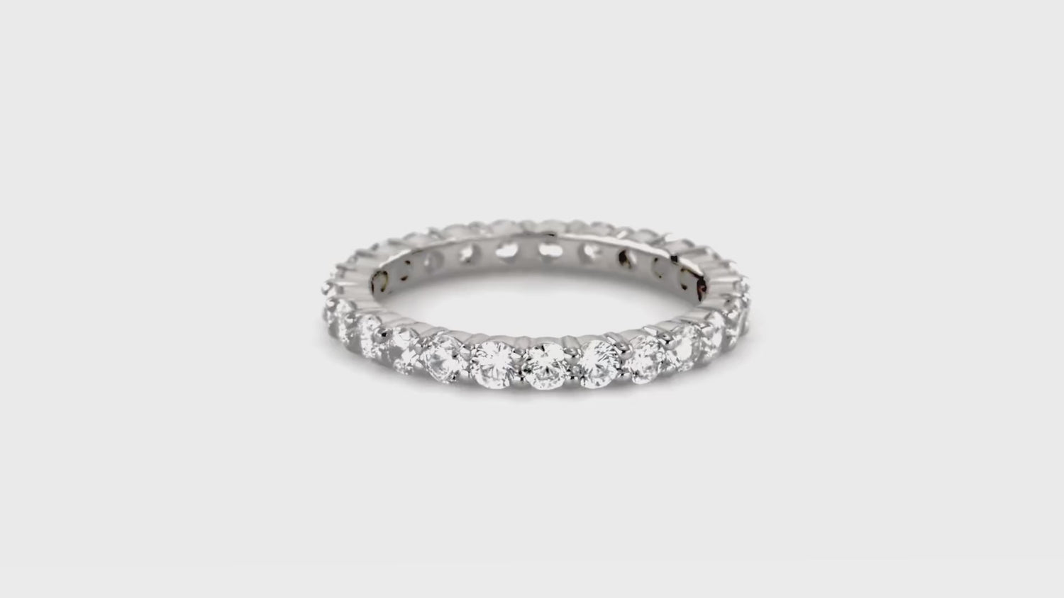 Pave CZ Eternity Ring in Sterling Silver, 8 of 17