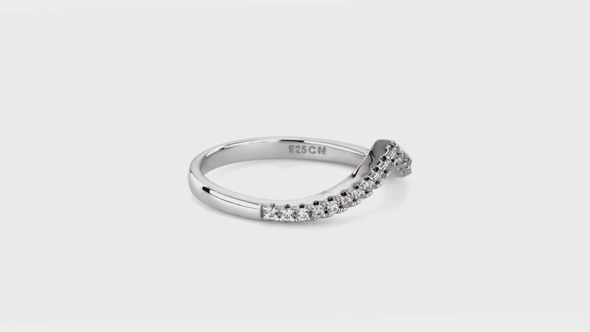 Wishbone Curved Half Eternity Ring