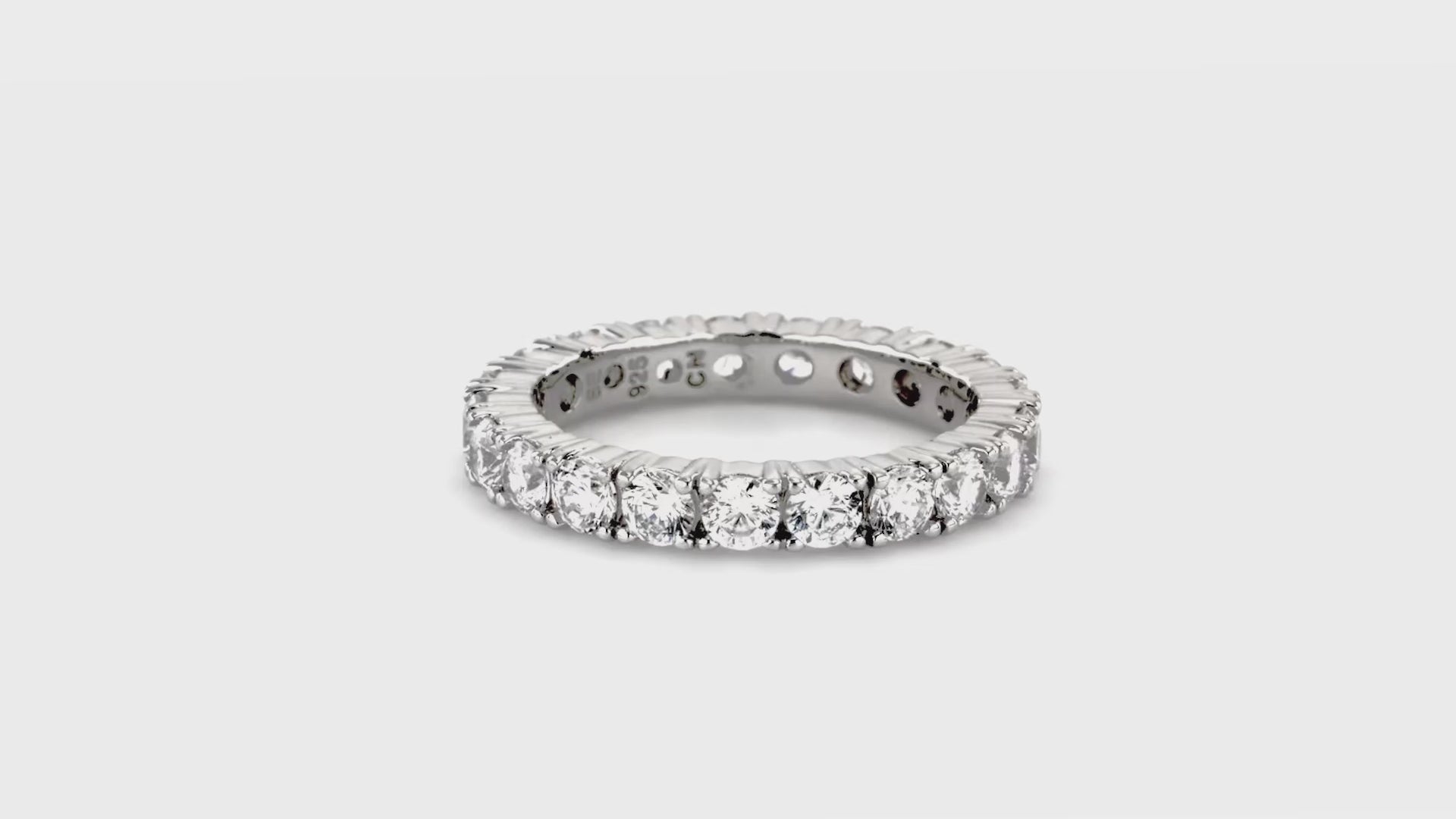 Video Contains CZ Eternity Ring in Sterling Silver. Style Number R1426-01
