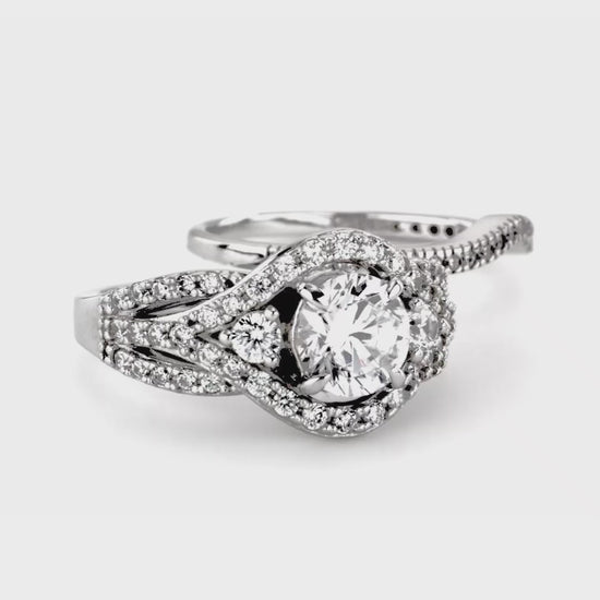 Video Contains 3-Stone Round CZ Ring Set in Sterling Silver. Style Number VR259-01
