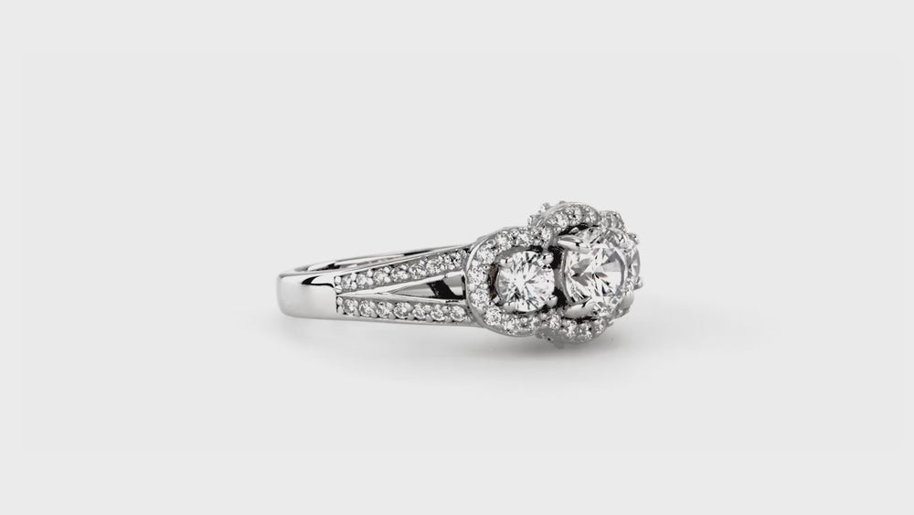 3-Stone 0.8ct CZ Split Shank Ring in Sterling Silver, 7 of 11
