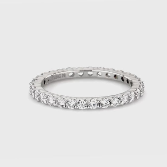 Video Contains Pave Set CZ Eternity Ring in Sterling Silver. Style Number R448-20