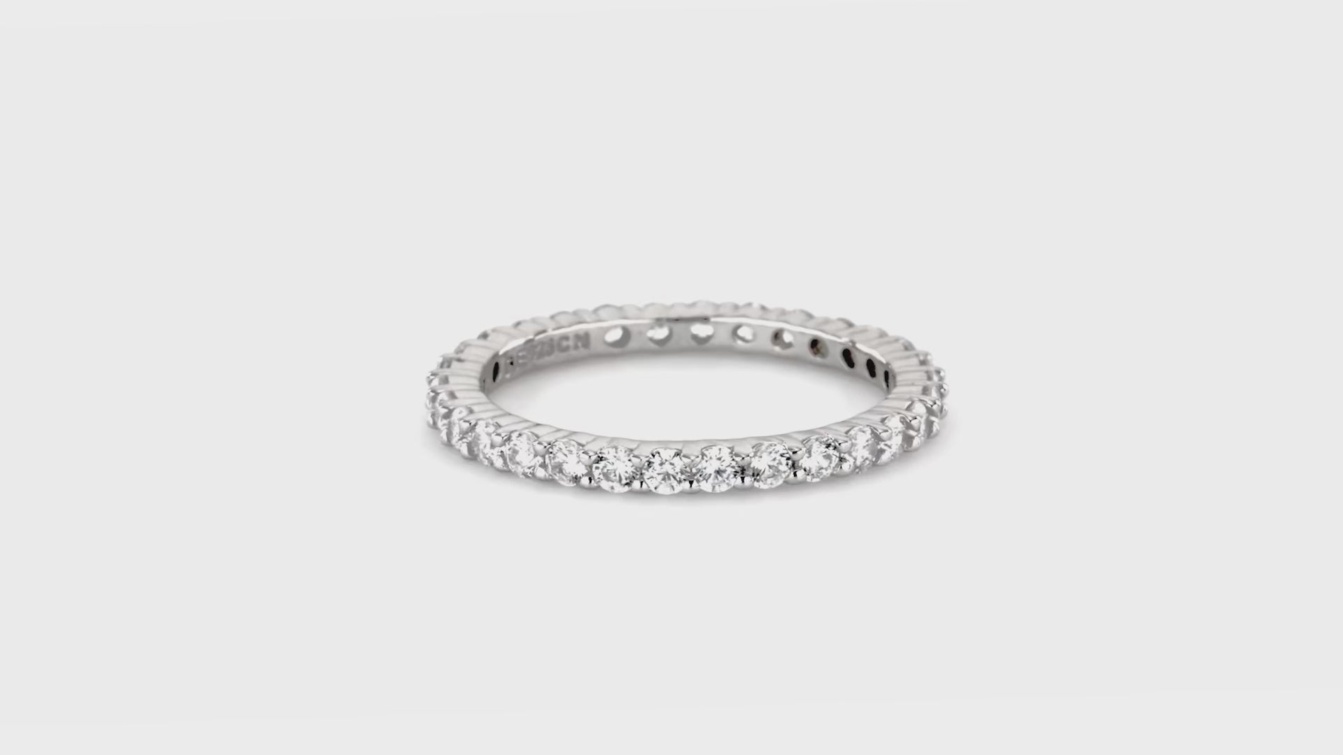 Video Contains Pave Set CZ Eternity Ring in Sterling Silver. Style Number R448-20