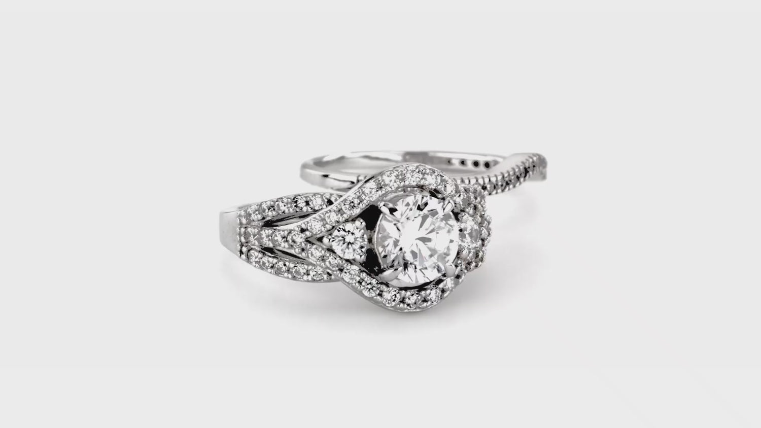 3-Stone Wishbone 1.25ct CZ Ring Set in Sterling Silver, 4 of 17
