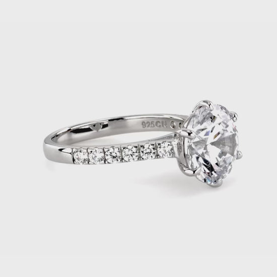 Video Contains 5-Stone Solitaire CZ Ring Set in Sterling Silver. Style Number VR475-02