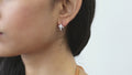 Cross CZ Mini Huggie Earrings in Sterling Silver 0.5 inch