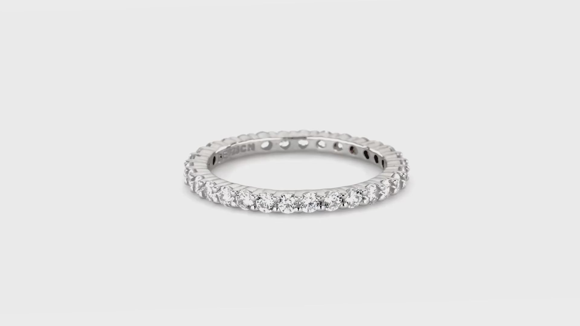 Pave CZ Eternity Ring Set in Sterling Silver. Style Number VR676-02