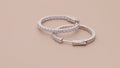 CZ Small Inside-Out Hoop Earrings in Sterling Silver 1 inch