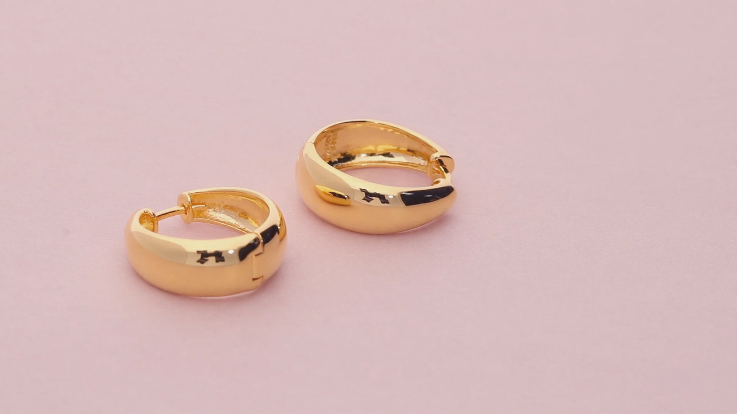 Dome Small Hoop Earrings in Sterling Silver 0.8 inch