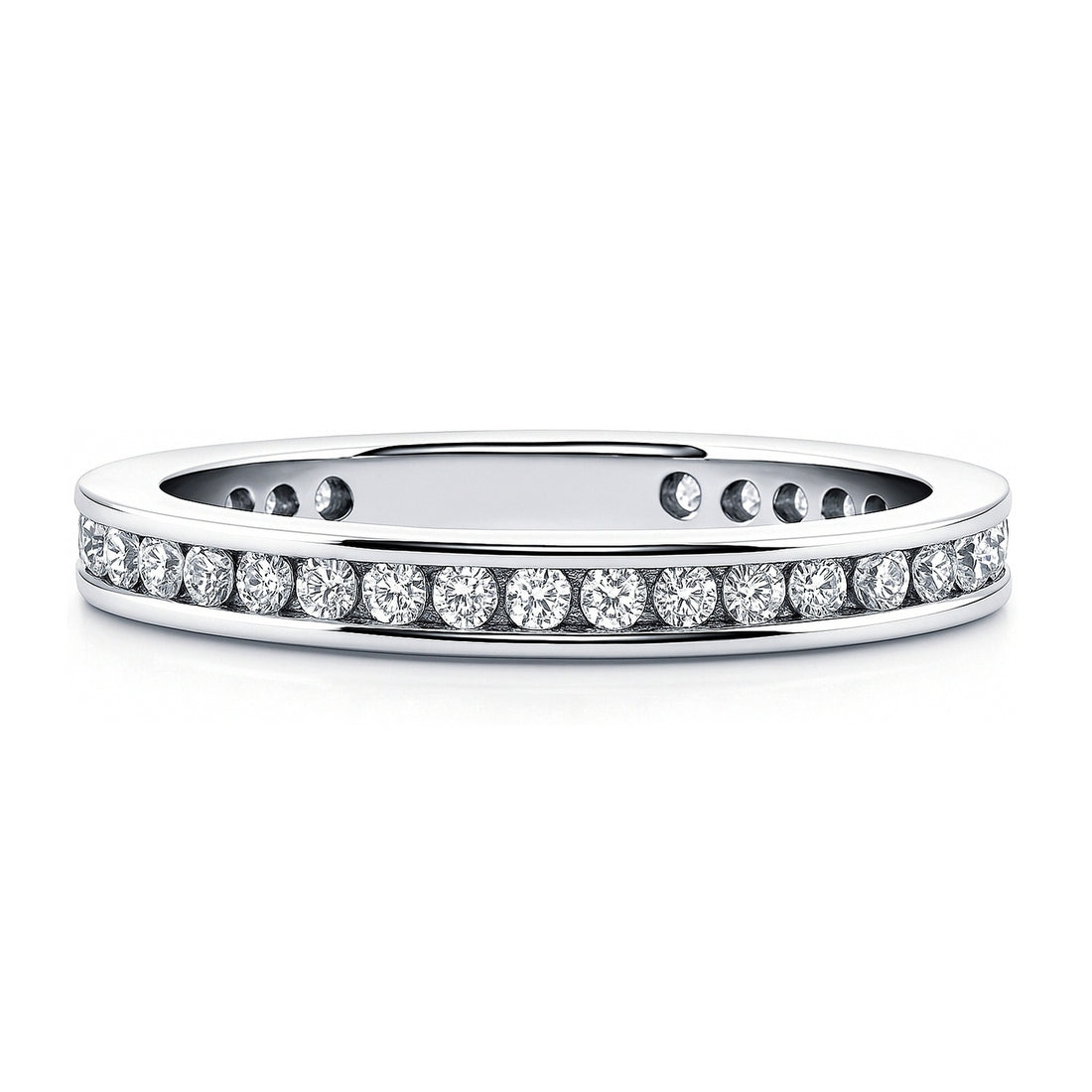 Channel CZ Eternity Ring in Sterling Silver
