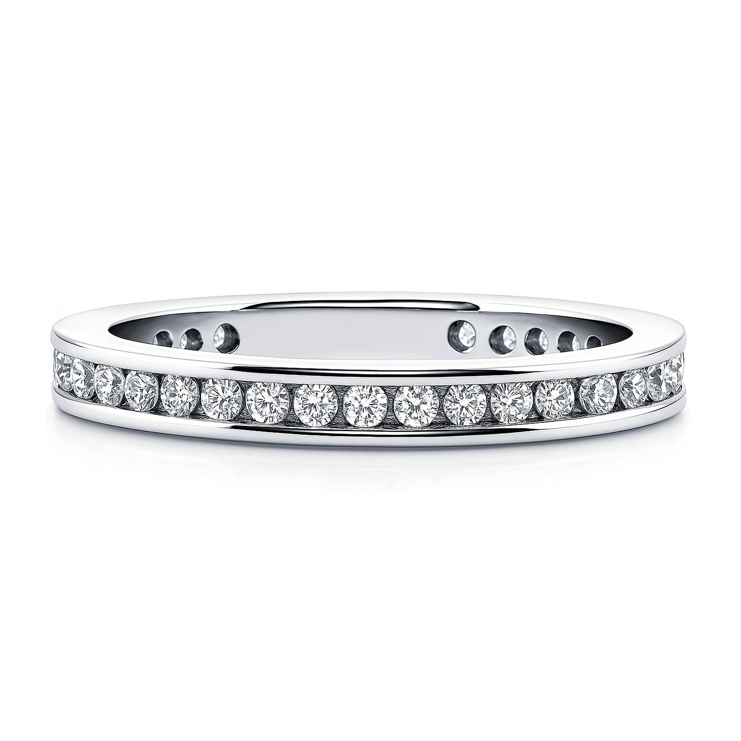 Channel CZ Eternity Ring in Sterling Silver, 1 of 5