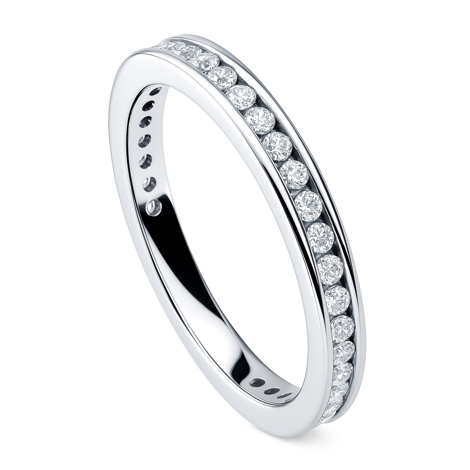 Channel CZ Eternity Ring in Sterling Silver, 3 of 5