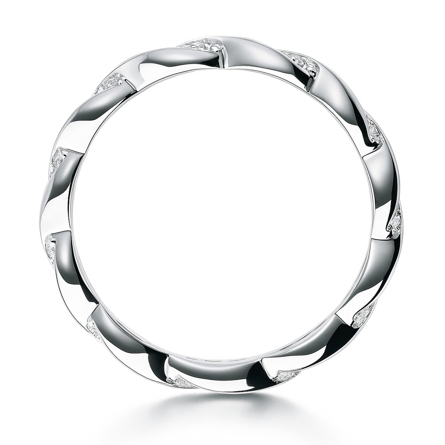 Woven Pave CZ Eternity Ring in Sterling Silver, 5 of 8