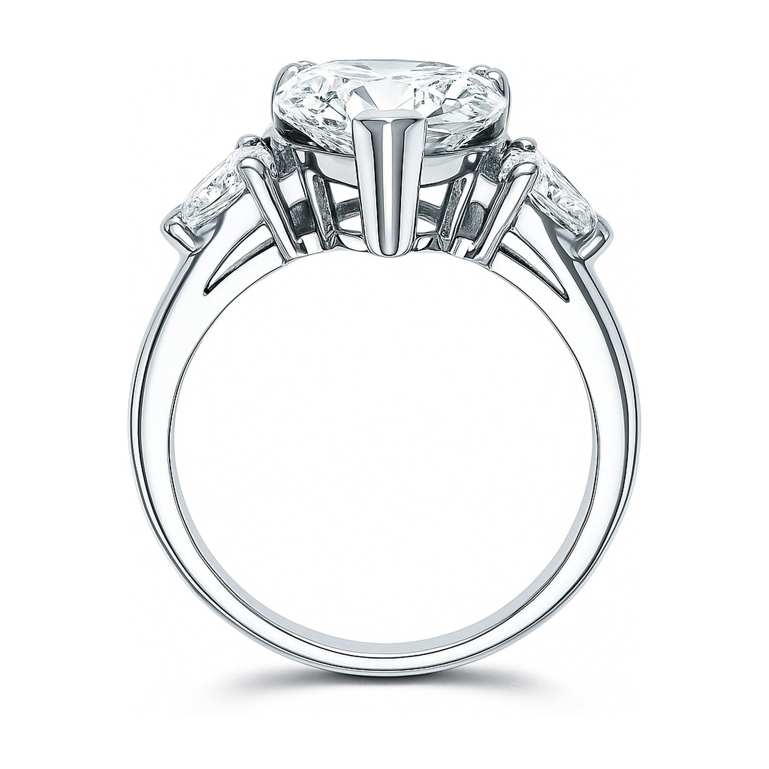 Sterling Silver 3-Stone 5.7ct Pear Cut CZ Engagement Ring – BERRICLE
