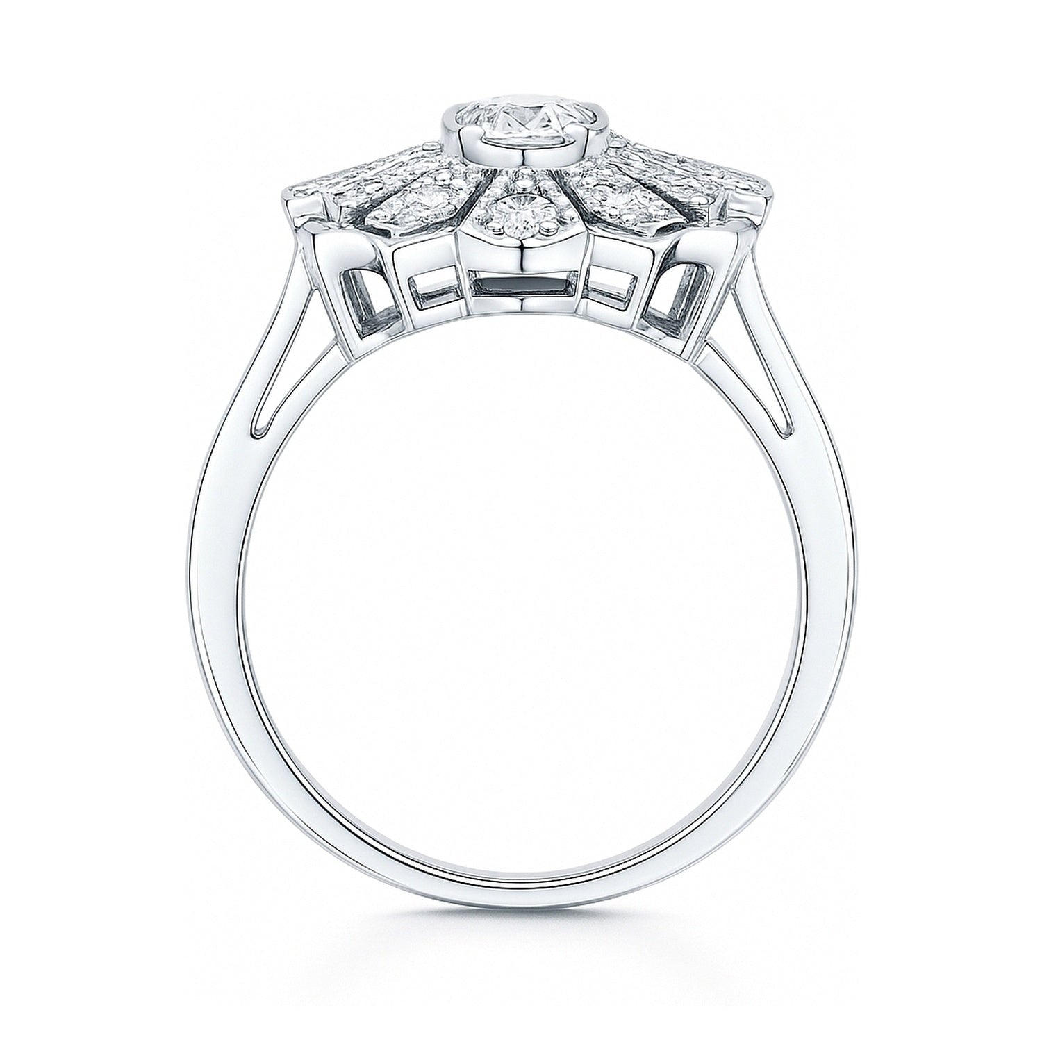 Art Deco Milgrain CZ Ring in Sterling Silver
