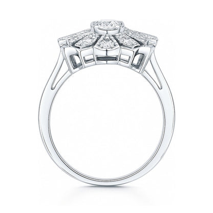 Art Deco Milgrain CZ Ring in Sterling Silver