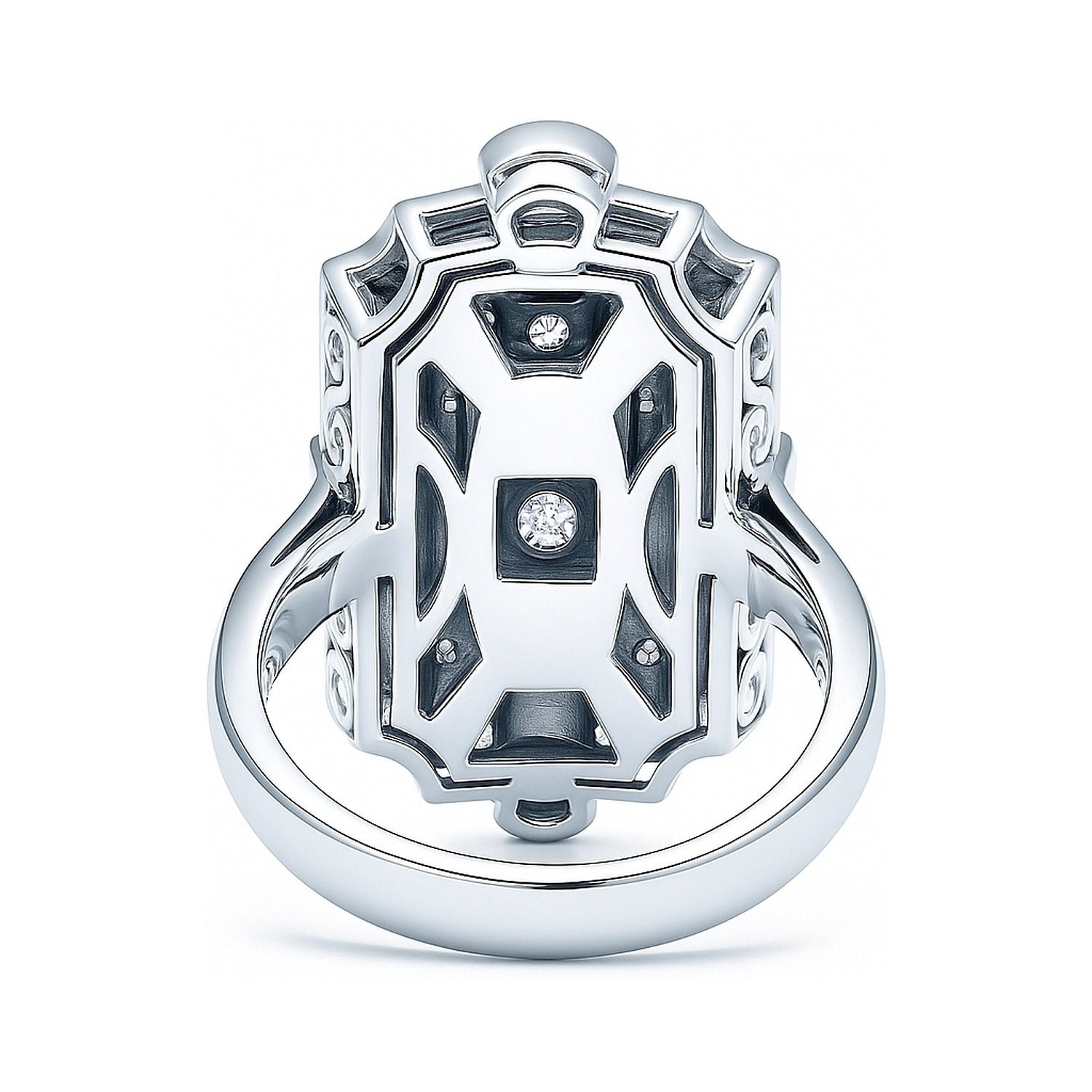 Art Deco Milgrain CZ Ring in Sterling Silver, 9 of 11