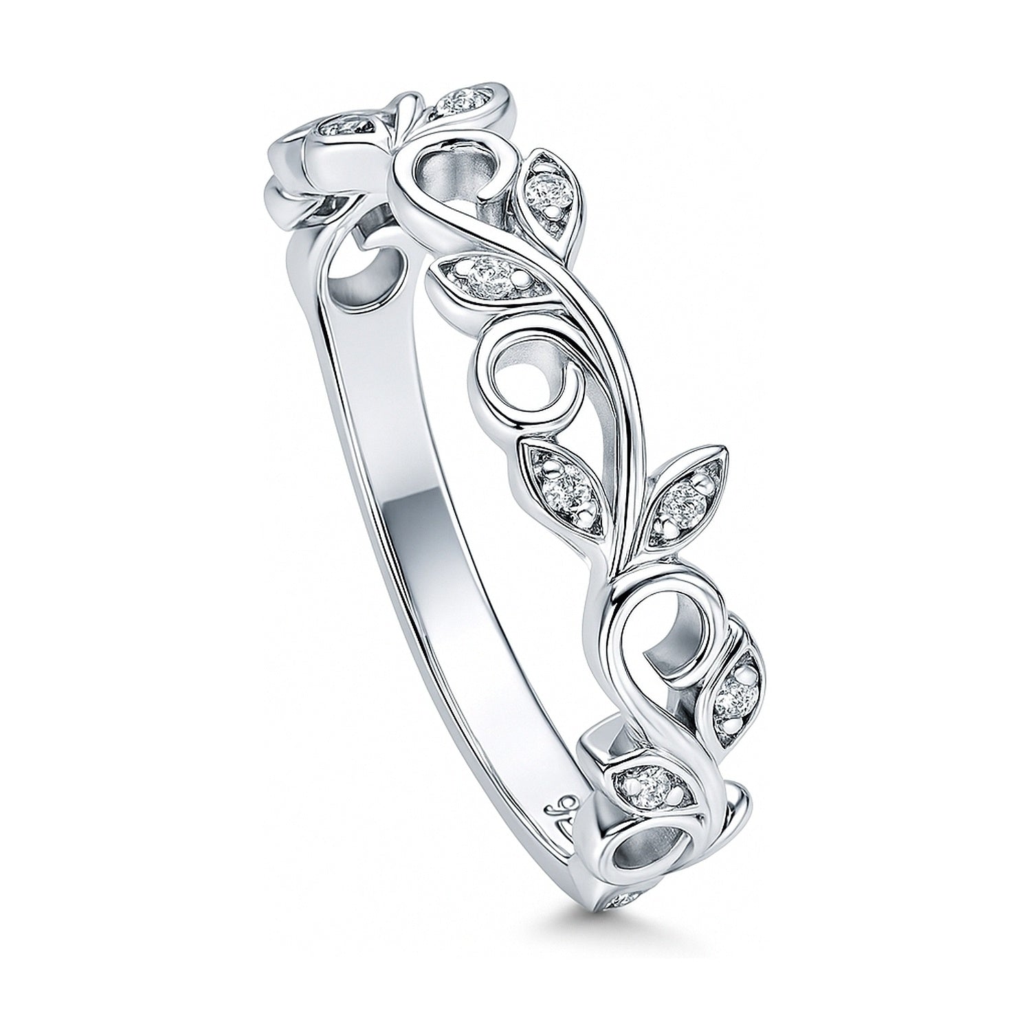 Leaf Filigree CZ Ring in Sterling Silver, 4 of 10
