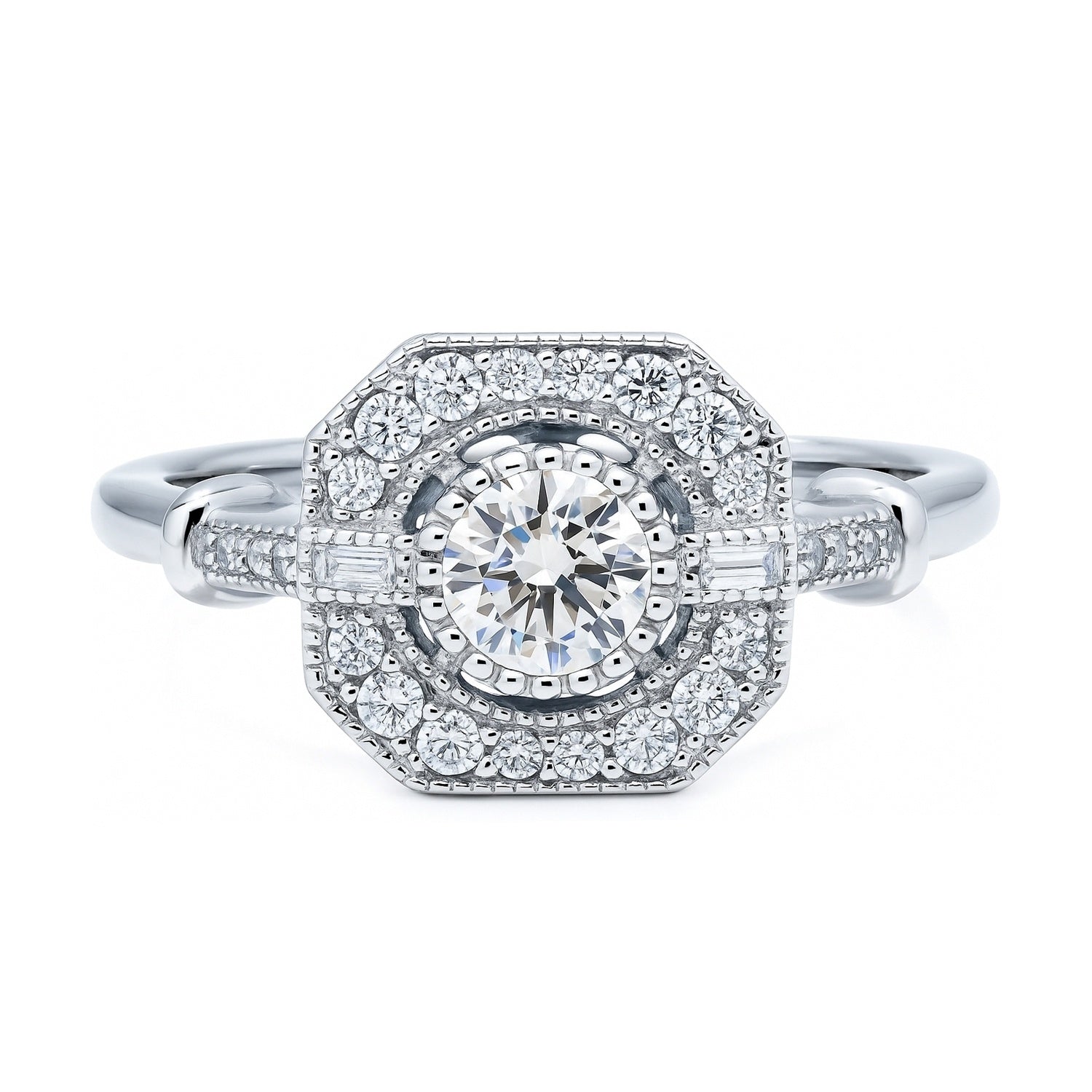 Art Deco CZ Ring in Sterling Silver, 1 of 9