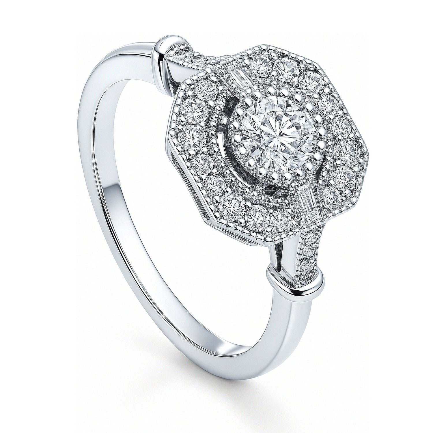 Art Deco CZ Ring in Sterling Silver, 4 of 9