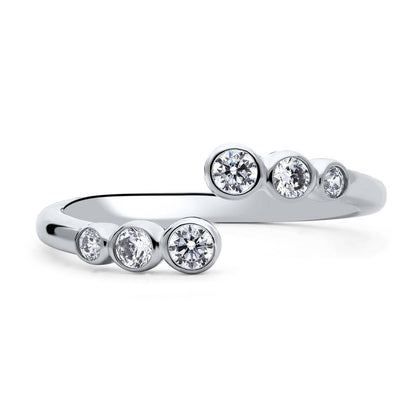 Bypass Wrap CZ Ring in Sterling Silver