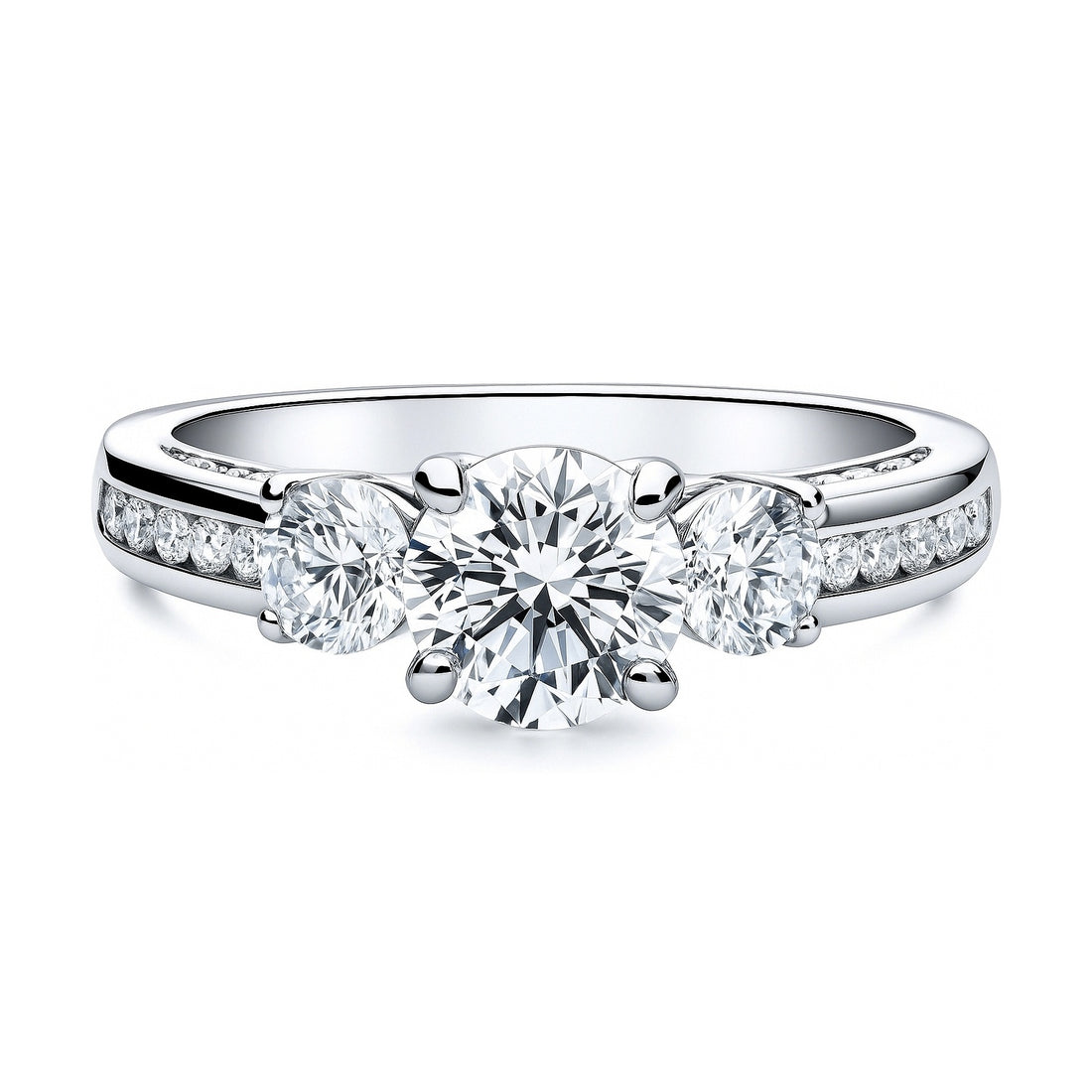 3-Stone 1ct CZ Ring in Sterling Silver