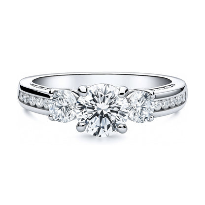 3-Stone 1ct CZ Ring in Sterling Silver