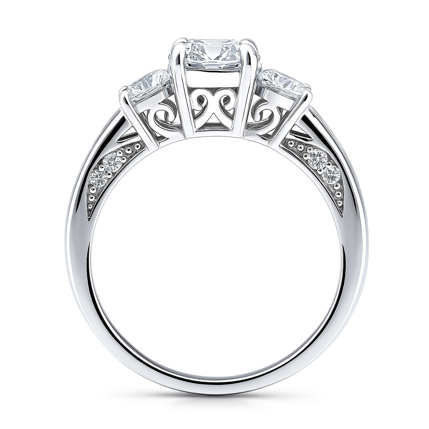 3-Stone 1ct CZ Ring in Sterling Silver
